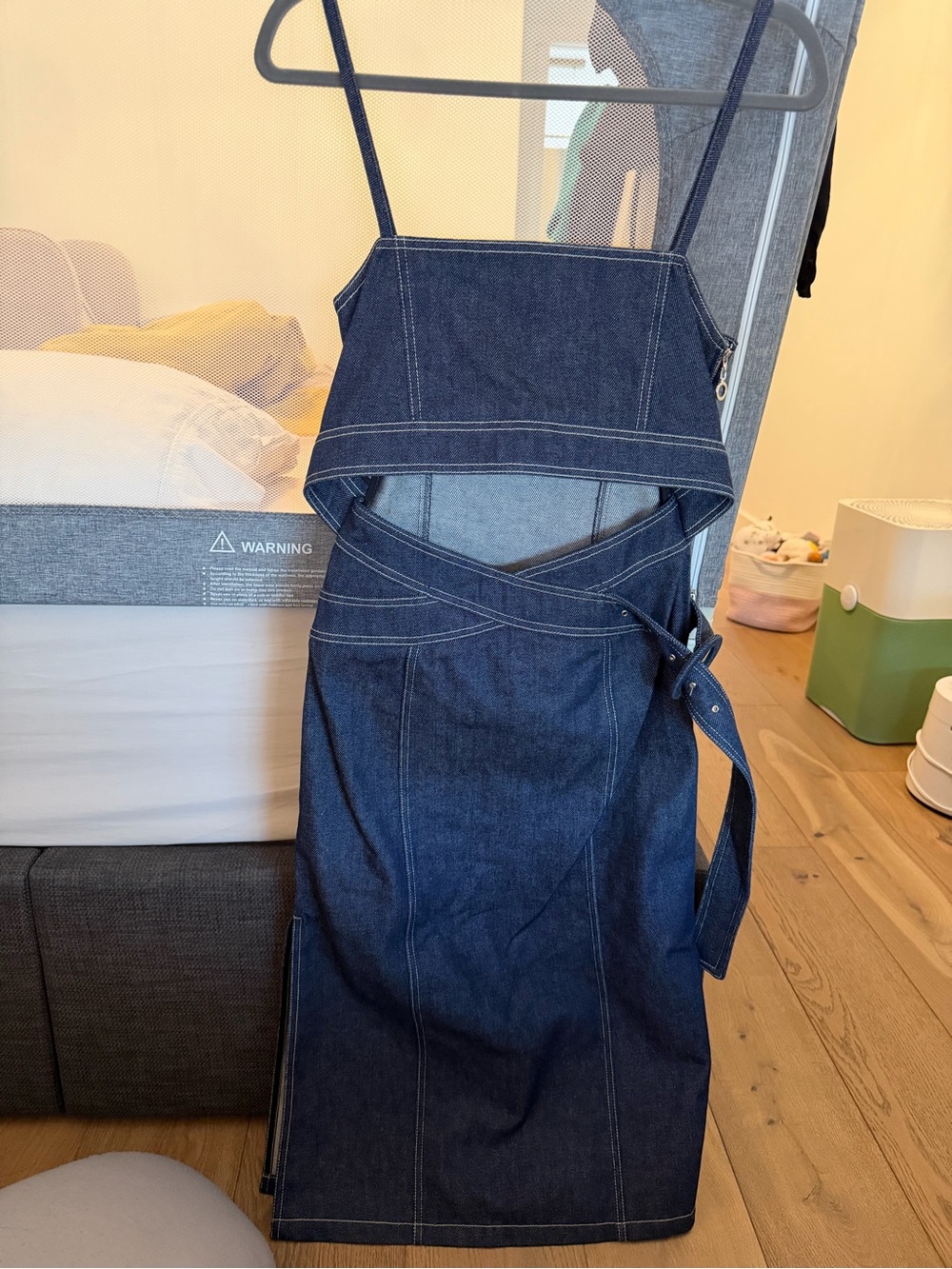 EDUN Dark Blue Denim Wrap Skirt-Jumpsuit